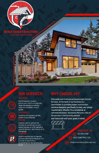 We specialize in soffit, leaf guards, fascia, eavestroughs,downpipes, vinyl siding, aluminum siding,...