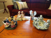 Various Lovely Ceramic Porcelain Figurines, Angels, Children