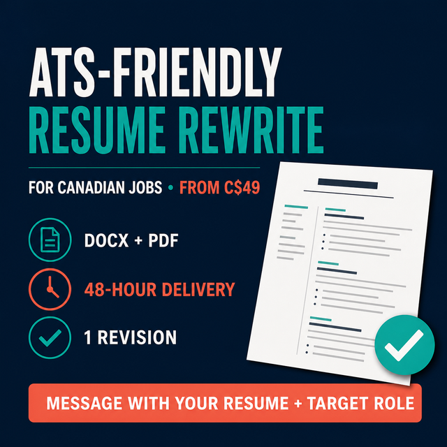 ATS-Friendly Resume Rewrite for Canadian Jobs — From C$49