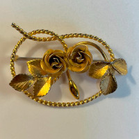 Vintage Gold Filled Brooch f. Roses by Bond Boyd