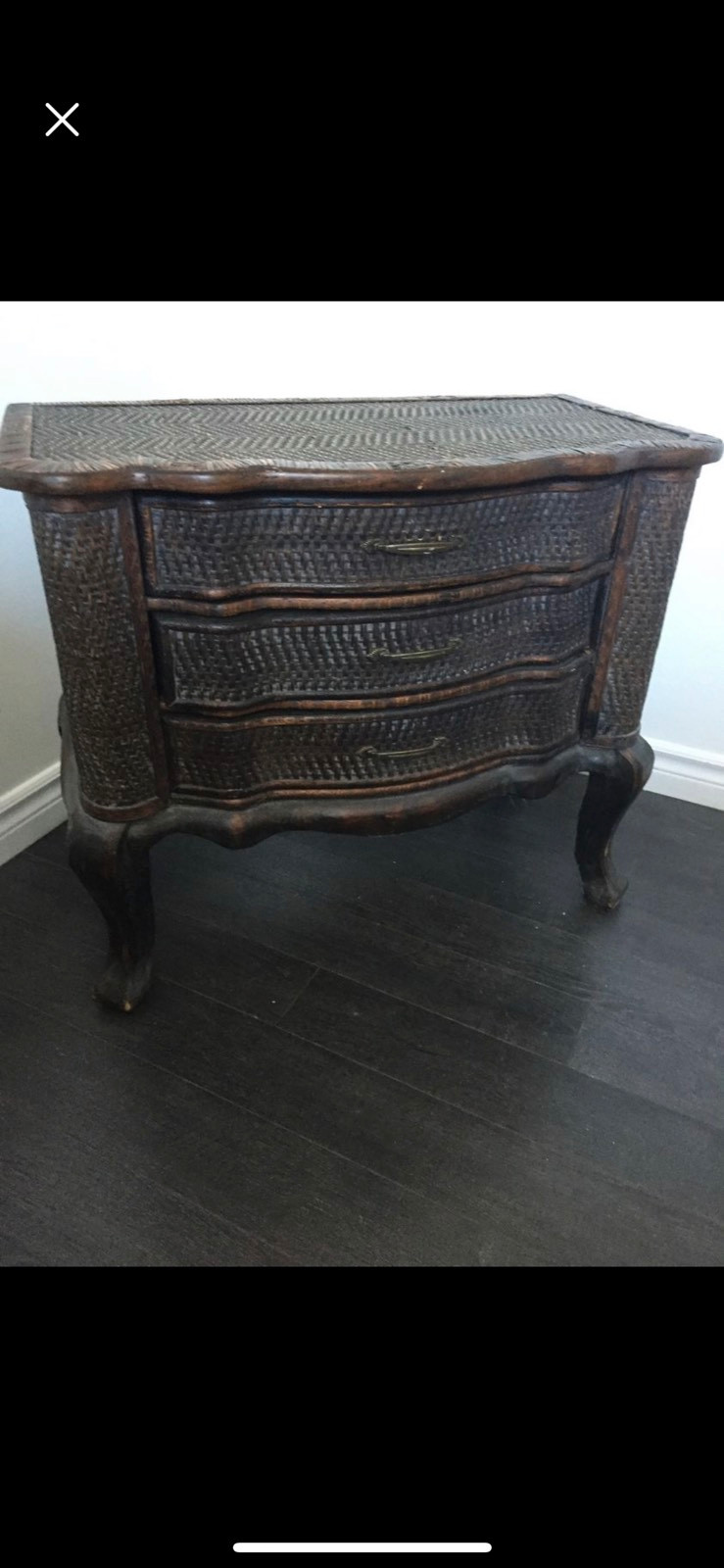 Petite commode/ Vintage 1960 / Rotin / Tiroirs/ Laiton Commodes et