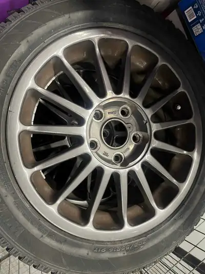 4 winter tires + rims Size: 16 inch diameter, 7 inch width Tire Size: 205/55R16 91T