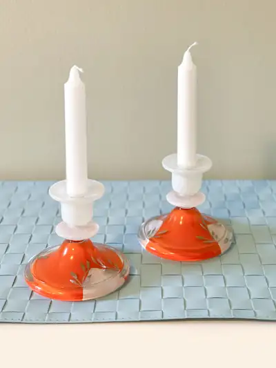 Vintage 1964 Paire de Chandeliers en Verre Chalet Artistic Glass, View more