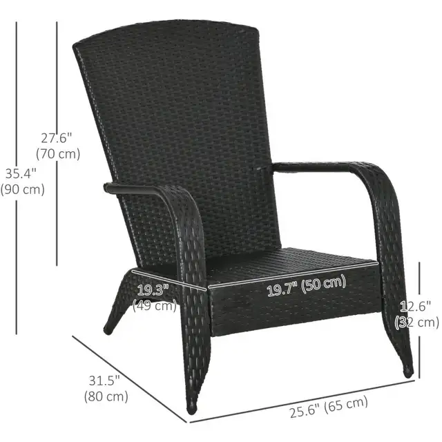 Patio Wicker Adirondack Chair, PE Rattan Outdoor Muskoka Chair,  in Patio & Garden Furniture in Markham / York Region - Image 3