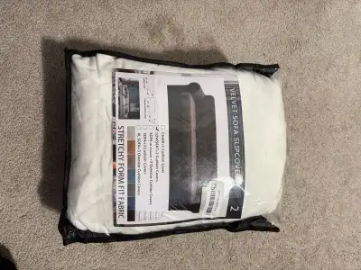 Velvet Sofa Cover (White), View more