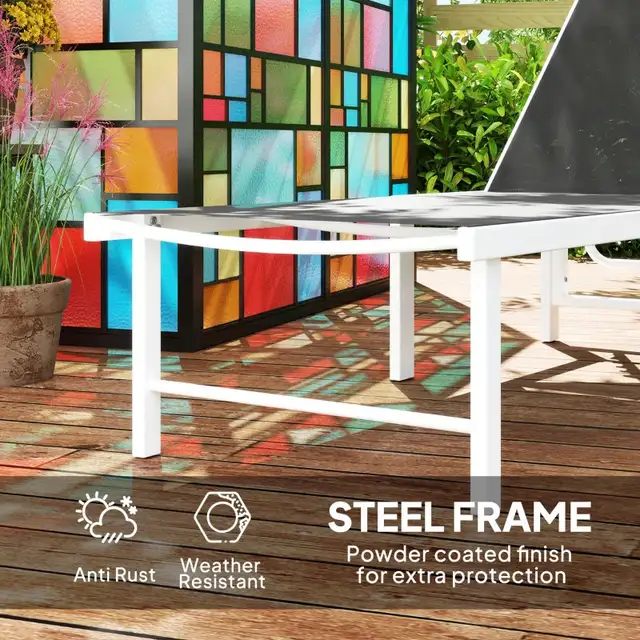 Outdoor Lounge Chair, 5-Level Reclining Outdoor Chaise Lounge Ta in Patio & Garden Furniture in Markham / York Region - Image 7