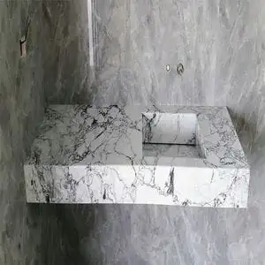 Stunning Modern Bathroom Vanity with Marble Top & Sink, View more