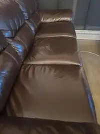 Genuine Leather 3 seat couch.  Excellent condition. Brown