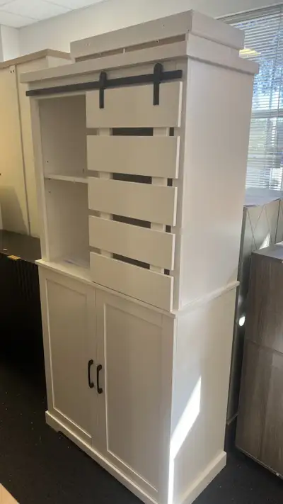 Tall Kitchen Pantry, Large Wood Storage Cabinet with Sliding Bar, View more