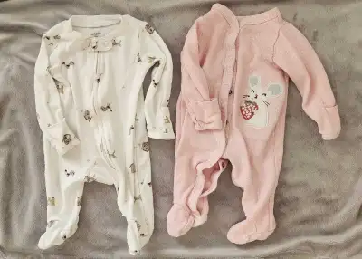Newborn long sleeve footed onesie, View more