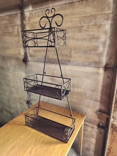 hanging metal décor planter shelf hanger black wire, View more