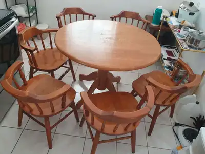 Solid Wood Dining Table and Chairs, View more