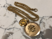 14K Gold necklace Pisces Medallion