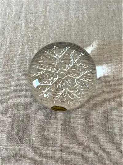 PAPERWEIGHT CHRISTMAS SNOWFLAKE LEAD CRYSTAL CLEAR, View more