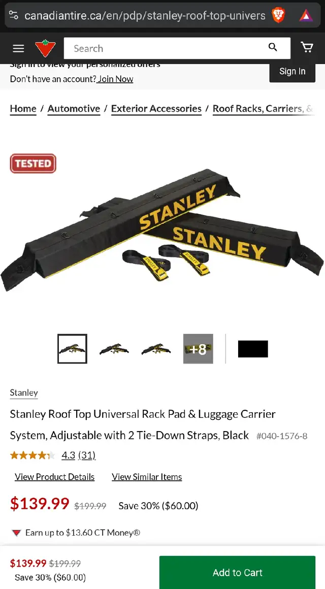 Like New Stanley Roof Rack Pad System in Ladders & Scaffolding in Saskatoon - Image 5