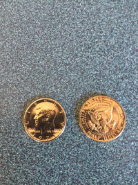 24 K Gold Plated Kennedy Half Dollars