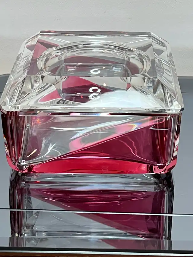 Val St Lamberts Art Glass Lidded Box628632581720351211