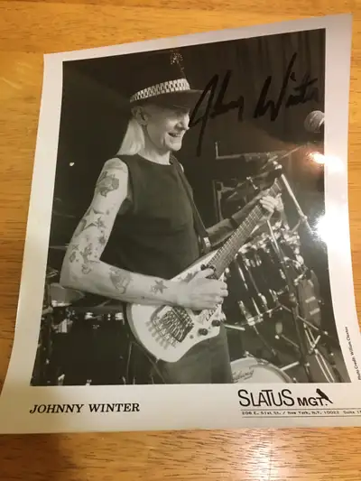 Johnny Winter Signed Promo Photo #1, View more