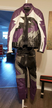 Motorcycle riding gear, helmets, leather suits, riding boots 