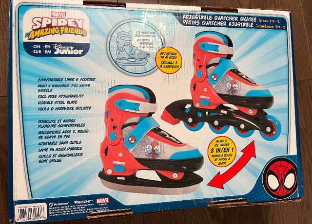 Kid boy Ice Skates Size 12-2Y - Spiderman in Skates & Blades in Ottawa - Image 2