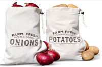 Potato and onion storage bags with Side Zipper Cotton / Sacs