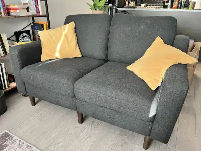 Sofa/Couch Double Cozey Altus Noir/Gris Foncé Modulable, View more