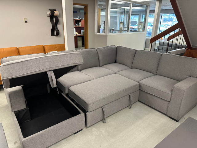 NEW IN BOX Large Sectional with Sleeper and Storage Chaise in Couches & Futons in Kamloops - Image 3