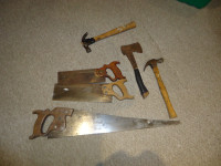 Assorted Hand Tools. Saws Hammers Hatchet