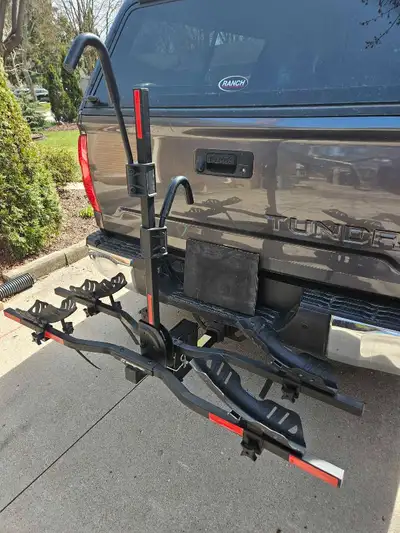 Purchased new and used for one trip,in new condition. This rack can support two bikes up to 80 lbs e...