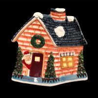 Fitz & Floyd Fireplace Santa Christmas Wall Plate Candy Dish