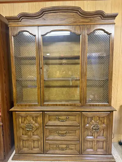 Vintage Wooden Hutch China Display Cabinet, View more