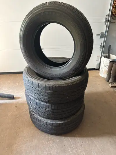 Tires manufactured on the 24 week of 2022. Between 60-70 pct tread left. No holes plugs patches. Eve...