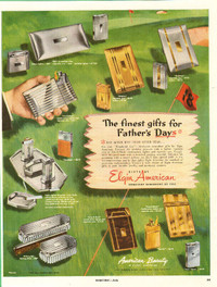 Large 1950 original, print ad for Elgin Gifts