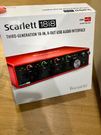 Focusrite Scarlett 18i8 3rd Gen USB Audio Interface, Unit in Per