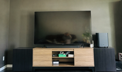 Samsung 4K Smart TV 82” with a tv stand., View more