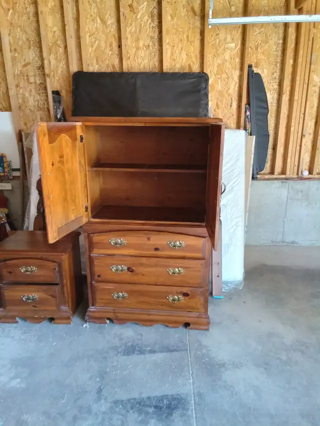 Solid wood  Tallboy chest and matching headboard in Beds & Mattresses in Kingston - Image 4