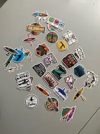 Kayak paddle themed stickers