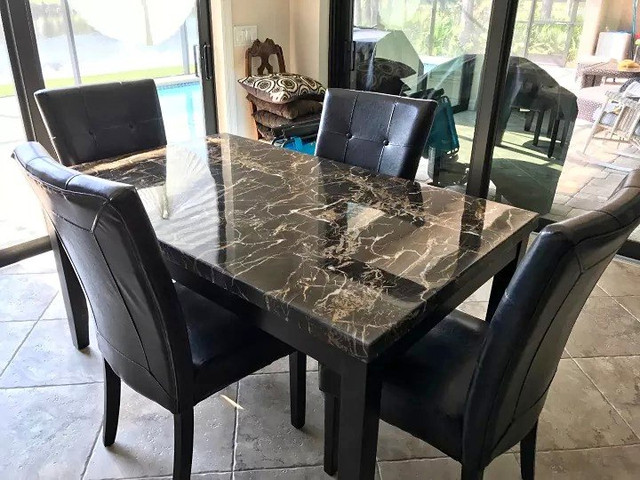 4 Piece Marble Dining table is on Sale/ in Dining Tables & Sets in Stratford - Image 3