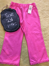 Children's Place Girls pink Yoga pants with fancy hem - NWT - 24
