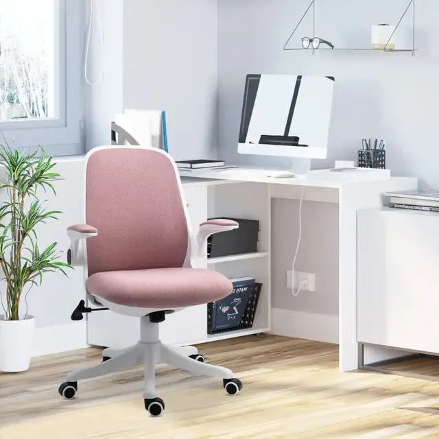 Office Chair 360° Swivel Task Desk Breathable Fabric Computer Ch in Chairs & Recliners in Markham / York Region - Image 9