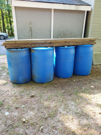 Blue plastic drums for sale