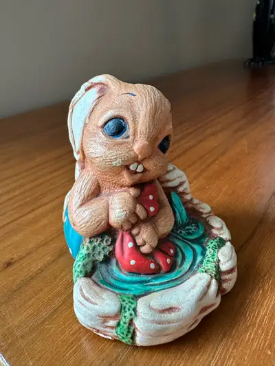Vintage Woodlander Vicki Bunny Washing Clothes Figurine , View more