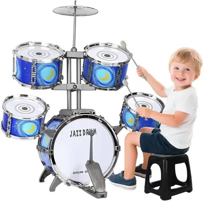 Brand new, never opened. - Friendly Details & Perfect Size: Designed for ages 3-5, this kids drum se...