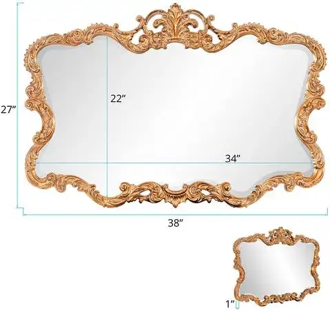 Vintage Victorian Wall Mirror - Dark Gold by Syroco in Home Décor & Accents in City of Toronto - Image 6