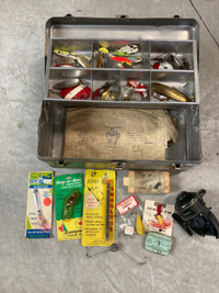 Vintage Fishing Tackle Box And Contents