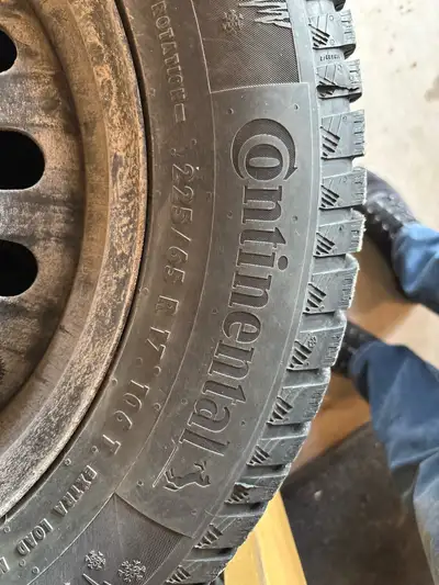 I'm selling a set of four used Continental WinterContact size 225/65R17 with Rims. Based on tread de...