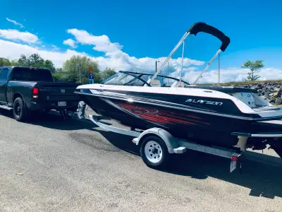 21 ft Larsen LSR 2000 speed boat with 4.5 merc cruzer. Extended swim grid bought new low hours used...