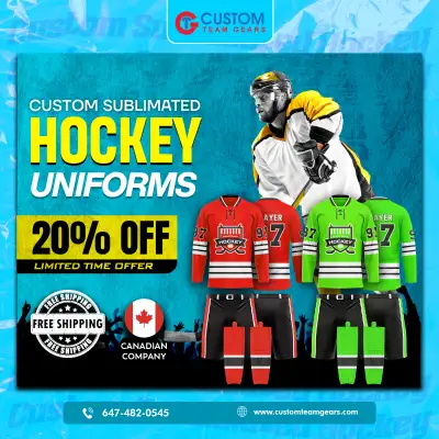 Custom Sublimated Hockey Jerseys & Uniforms in Gatineau, View more