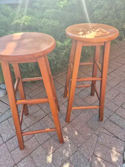 Set of 2 wooden bar stools, View more