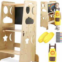 Learning Tower Foldable Stool Helper with Message Boards